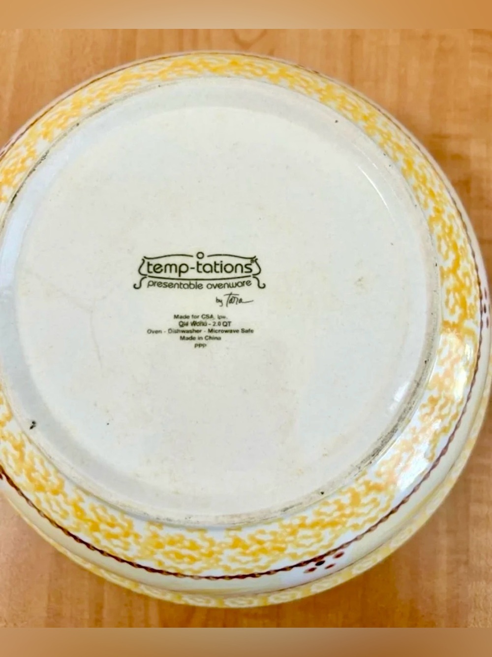 temptations bakeware presentable ovenware old world yellow Tara serving bowl - Picture 3 of 5